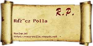 Rácz Polla névjegykártya